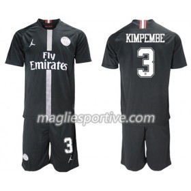 Completo Calcio Paris Saint Germain Kimpembe 3 Jordan Giallo Bambino Divisa Terza 2018/2019